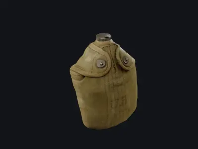 World War 2 US Water Jug Low-poly 3D model