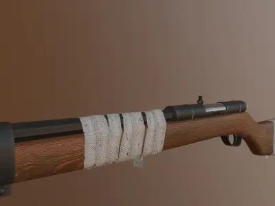 Single shot rifle Low-poly 3D model