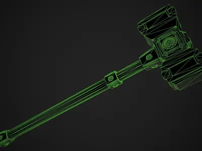 Fantasy Great Hammer 03 Low-poly 3D model