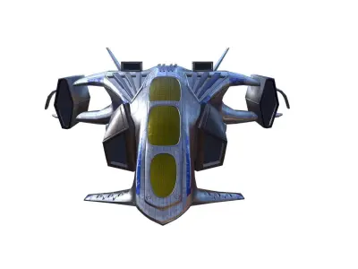 Scifi Fighter Low-poly 3D model