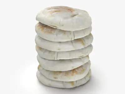Pile Pita Bread 3D model