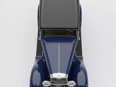 Elegant Vintage Dark Blue Sedan Low-poly 3D model