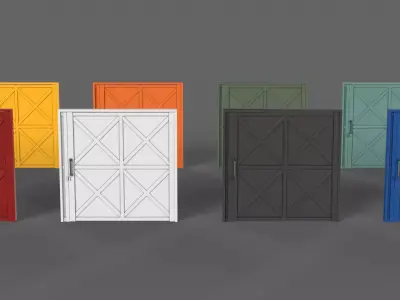 PBR Metal Gate B1 Low-poly 3D model