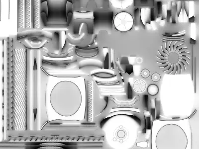 Robot futuristic jet engine Low-poly 3D model