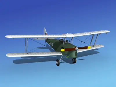 Dehavilland DH82 Tiger Moth V10 3D model