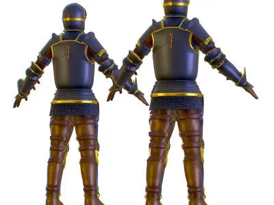 Subdivision 3D Men The Heavy Knight Low-poly 3D model