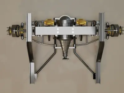 Racing Rear car truck suspension Low-poly 3D model