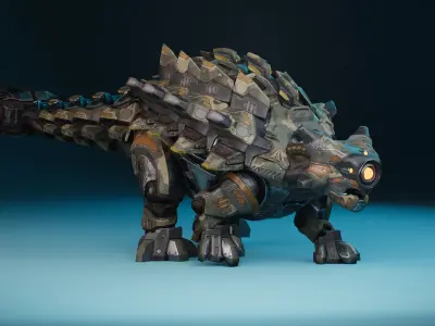 SciFi Dinosaur5 - Ankylosaurus Low-poly 3D model