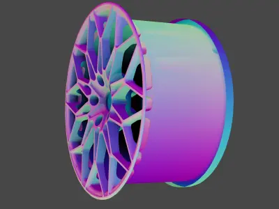 Midpoly Vehicle Rim B492M 3D Model 3D model