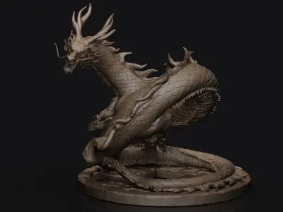 Asian Dragon Sculpt 3D model