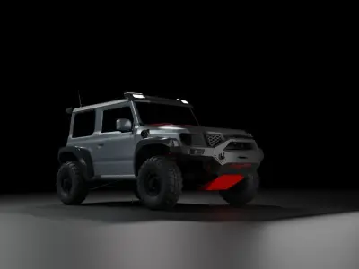 Maruti Suzuki Jimny 4x4 rigged Low-poly 3D model