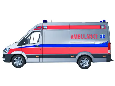 Hyundai Ambulance Low Poly Game Asset Low-poly 3D model