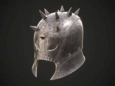 Orc Helmet 04 Low-poly 3D model