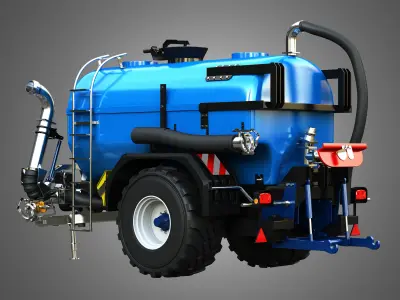 Zunhammer Liquid Manure Transport Trailer - Single Axle 3D model