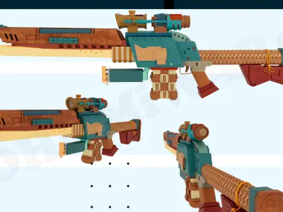 Toy Gun sci fi 001 Free 3D model