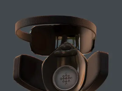 Gas mask helmet 3d model scifi Low-poly  Low-poly 3D model 541