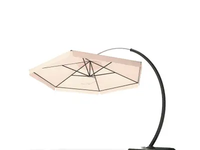 Garden Umbrella and Table 3D model