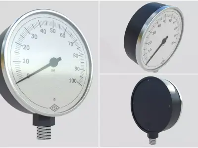 Pressure Gauge M11 Low-poly 3D model
