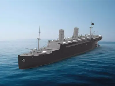 SS Rex Italian ocean liner 3D model