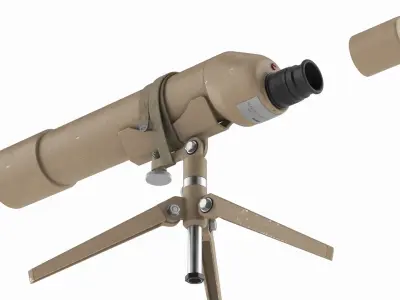 Spotting Scope with Tripod Desert Color 3D model