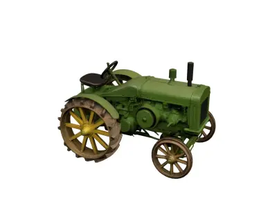 1920s Vintage Tractor Classic Agricultural Utility Vehicle 3D model