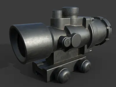 2x gun scope  Low-poly 3D model