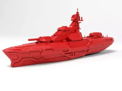 Sci-fi ship 3D print model