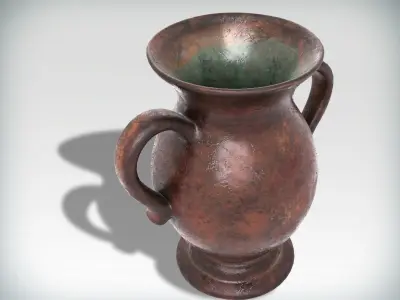 Flowervase bronze vase with handle Free low-poly 3D model