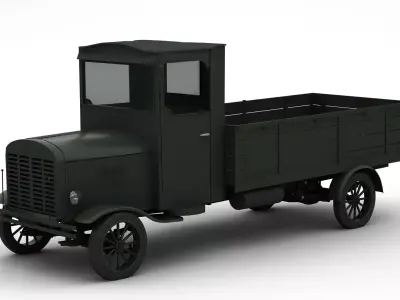 Old Truck 1900s Low-poly 3D model