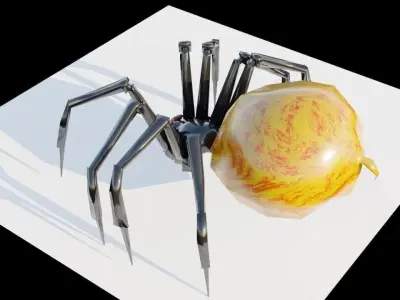 Terrifying spider for horror Free low-poly 3D model