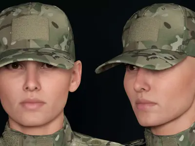 Tactical Cap UE5 and MetaHuman Ready 5 Colors and 4 LODs Low-poly 3D model