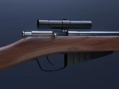 WW2 Sniper Rifle Mosin Nagant Style Low-poly 3D model