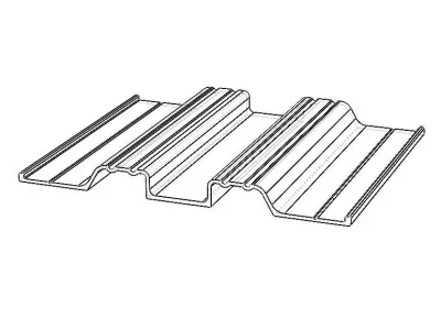 Aluminum Extruded Truck or Trailer Deck Plank MOD AL-041ap Low-poly 3D model