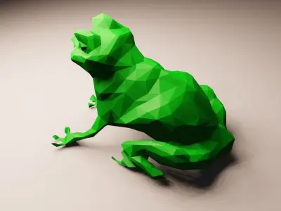 Geometric Frog Low-poly 3D model