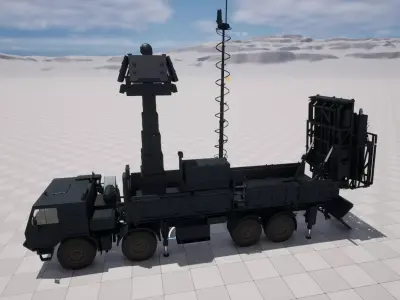 Rigged Israel SPYDER Air Defense System 3D model