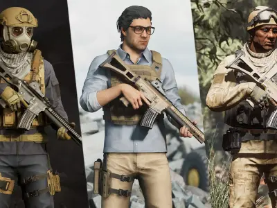 Modular Casual Military Soldier Low-poly 3D model