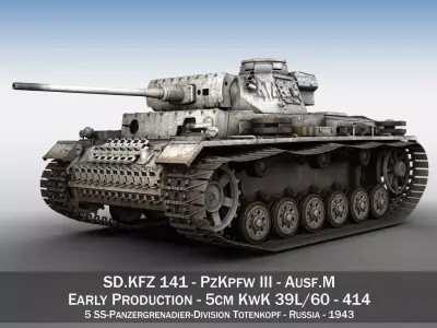 PzKpfw III - Panzer 3 - Ausf M - 414 3D model