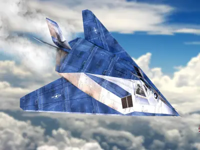 F stealth fighter jet 3D model