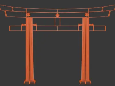 Torii Gateway Low-poly 3D model
