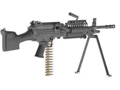 Mk 48 Machine Gun Low Poly Free 3D model