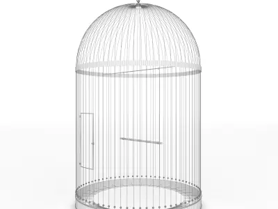 Golden bird cage 3D model