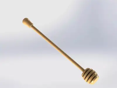 Wooden Honey Dipper Spoon 3D model