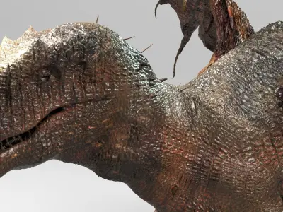 Ancient Jurassic Dragon with Mayan Temple Ruins 3D model