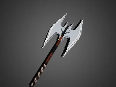 Simple axe voxel model Free 3D model