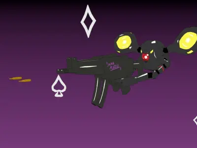 Machinegun Drone Low-poly 3D model