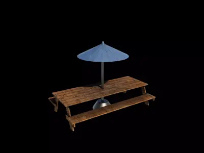 Picnic Table 3D model 5