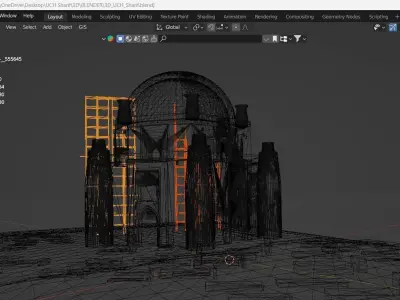 Uch Sharif Tample Low-poly 3D model