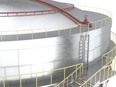 Cylindrical Oil Tank 3D model purchase