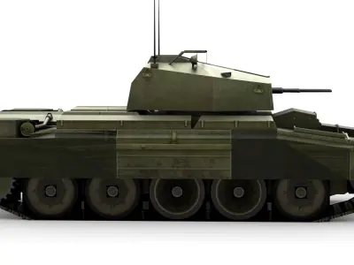 Crusader III AA Mark II - WWII British Tank 3D Model Low-poly 3D model