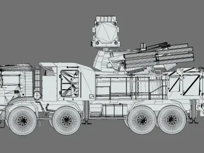 SA 22 Pantsir S1 Low Poly Low-poly 3D model